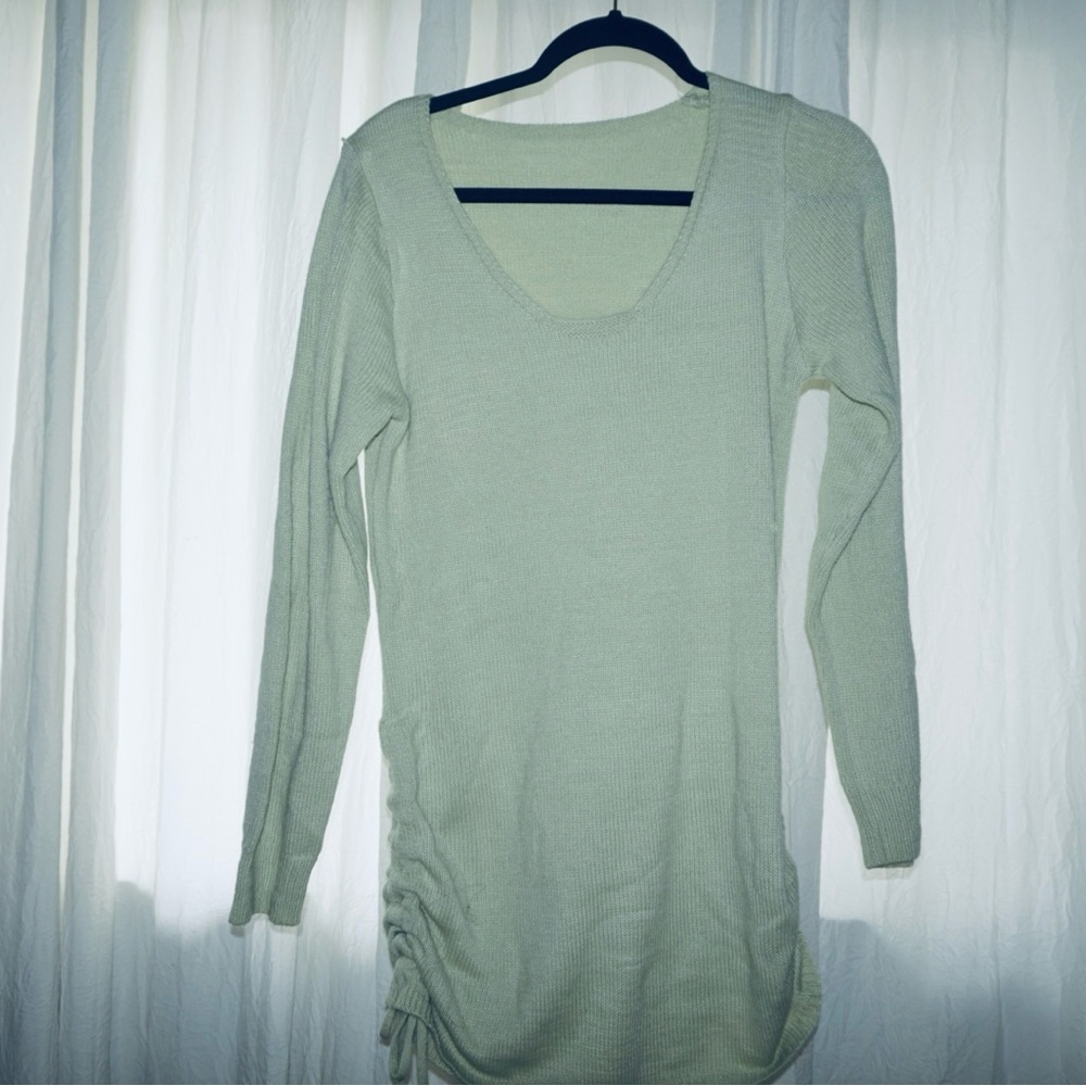Elegant Green Knit Sweater dress